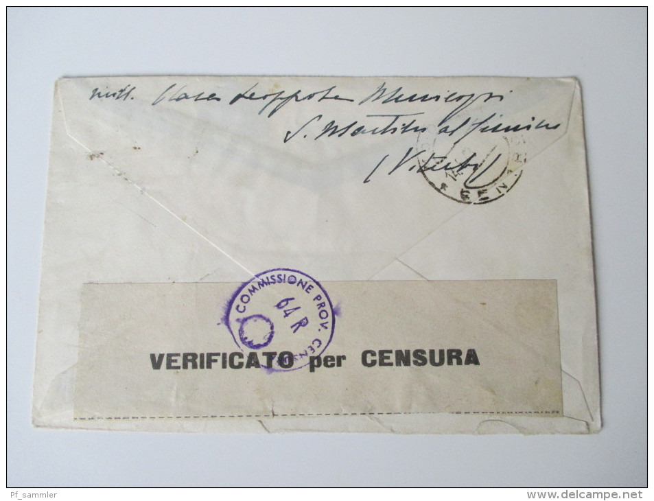 Italien 1943 Brief / Zensurbeleg. Verificato Per Censura. Commissione Prov. Censura 64 R - Poste Militaire (PM)