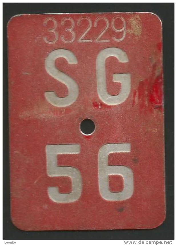 Velonummer St. Gallen SG 56 - Plaques D'immatriculation