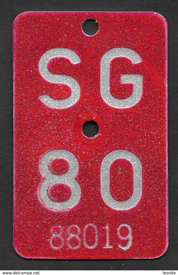 Velonummer St. Gallen SG 80 - Number Plates