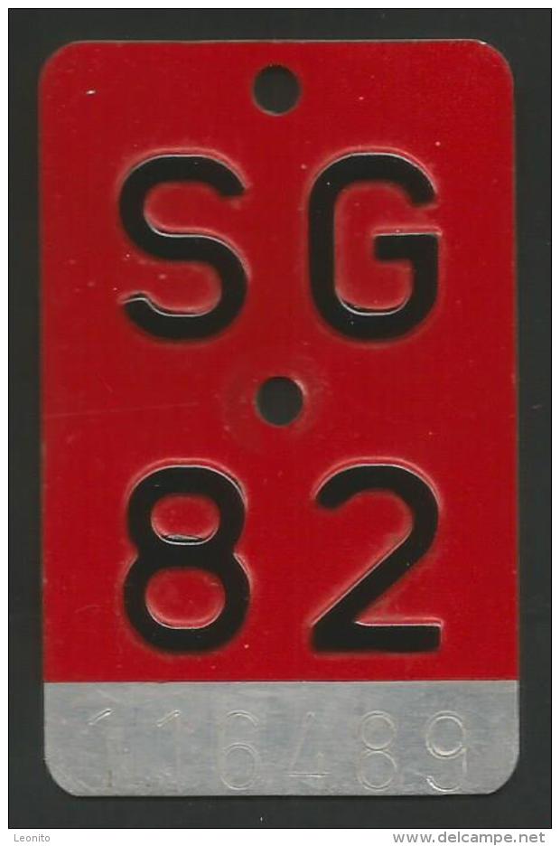 Velonummer St. Gallen SG 82 - Nummerplaten