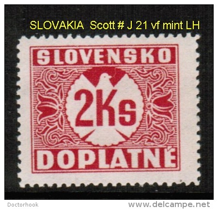 SLOVAKIA   Scott  # J 21* VF MINT LH - Unused Stamps