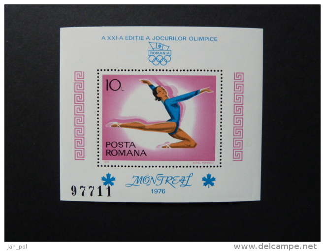 BLOC FEUILLET GYMNASTIQUE - ROUMANIE - J.O. MONTREAL - 1976 - Estate 1976: Montreal