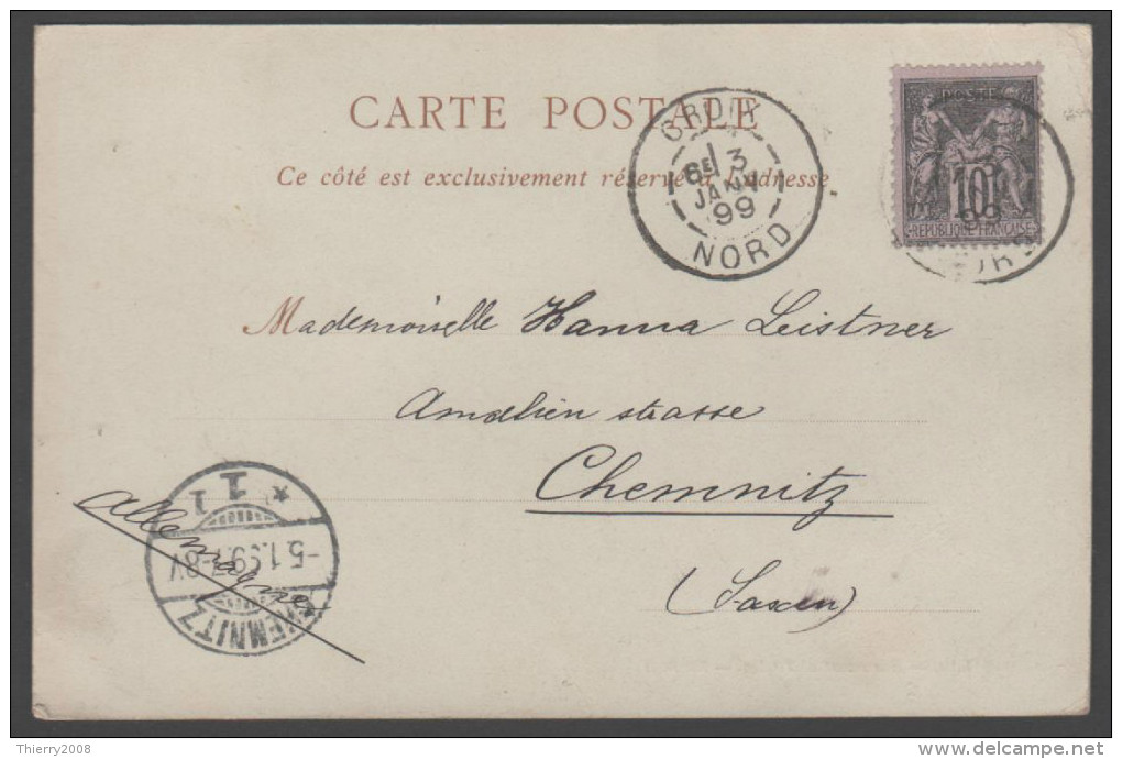 Type Sage N° 89 Avec Oblitération Cachet à Date D'Epoque Sur Carte Postale  TB - 1876-1898 Sage (Type II)