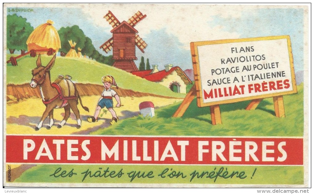 Pâtes / Pâtes Milliat Fréres / Les Pâtes Que L´on Préfére / /Vers 1945-1955    BUV133 - P