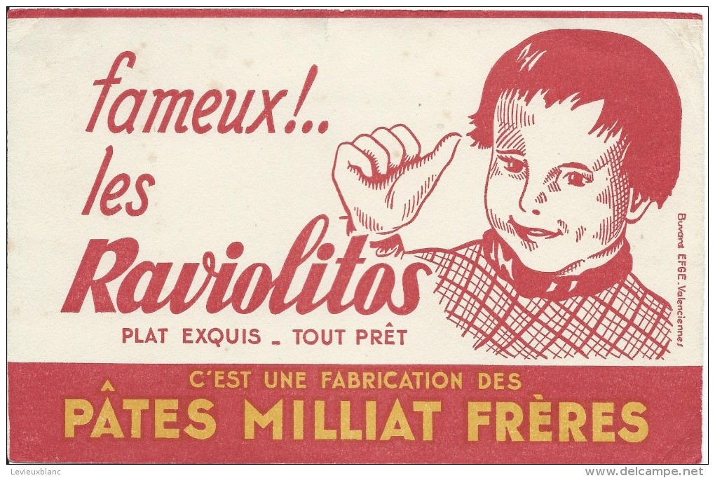 Pâtes / Pâtes Milliat Fréres / Fameux Les Ravilitos / /Vers 1945-1955    BUV136 - P
