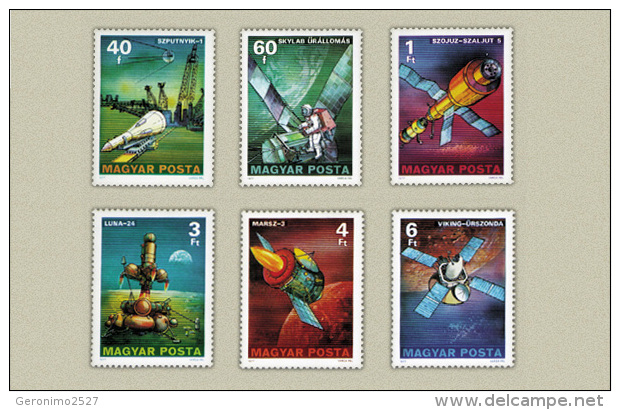 HUNGARY 1977 SPACE Satelites SHIPS - Fine Set MNH - Ungebraucht