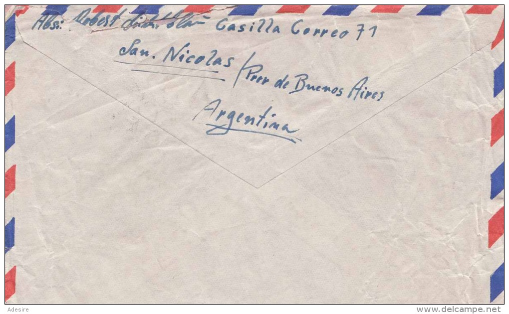 ARGENTINA 1959 -  4 Fach Frankierung LP-Brief Gel.v.San Nicolas Nach Berlin - Briefe U. Dokumente