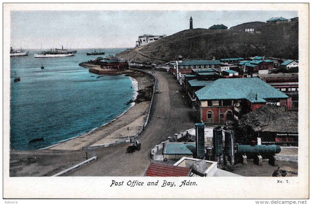 ADEN (Jemen) - Post Office And Bay, 1910? - Sehr Schöne Karte In Sehr Gutem Zustand - Jemen