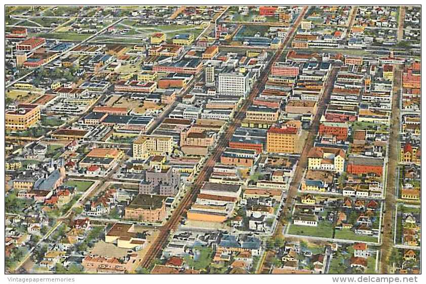 220593-New Mexico, Albuquerque, Air View Of Old Town, Curteich No 8A-H1894 - Albuquerque