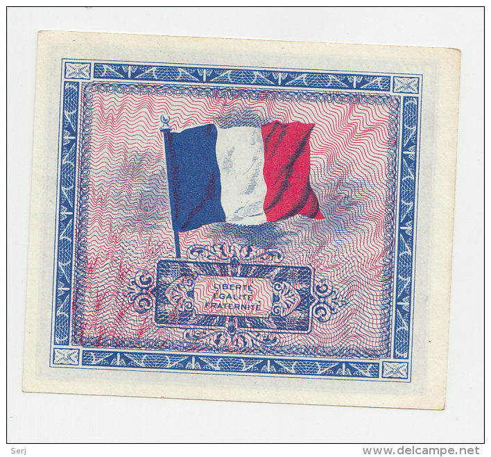 France 2 Francs 1944 AUNC CRISP Banknote P 114b 114 B - 1944 Drapeau/Francia