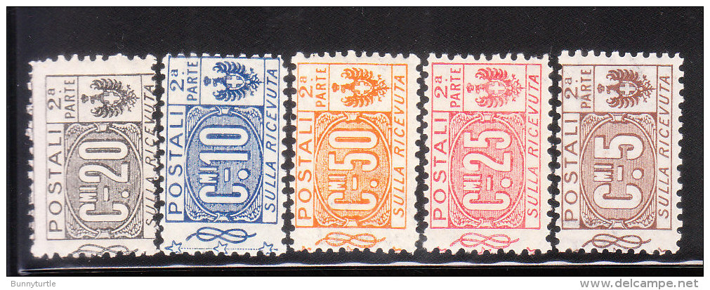 Italy 1914-22 Parcel Post Stamps 5v Mint Hinged - Pacchi Postali