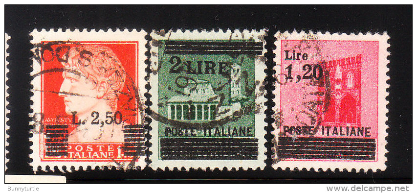 Italy 1945 Surcharged 3v Used - Used