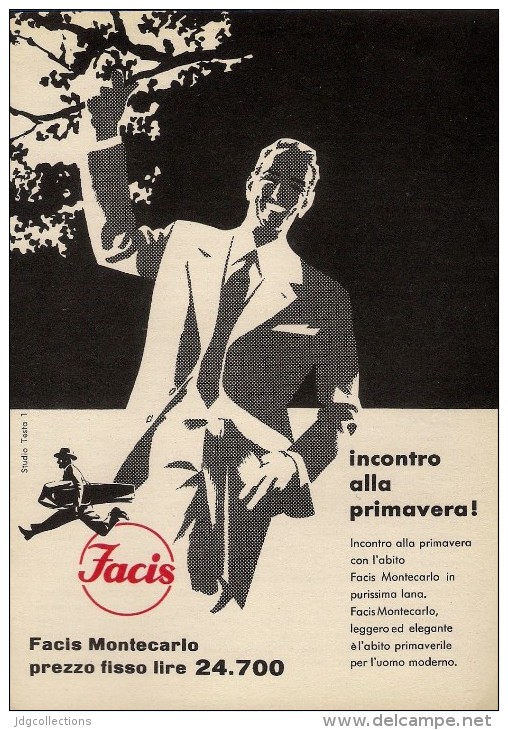 # ABITI FACIS MONTECARLO 1950s Advert Pubblicità Publicitè Reklame Suits Vetements Vestidos Anzugen - 1940-1970 ...