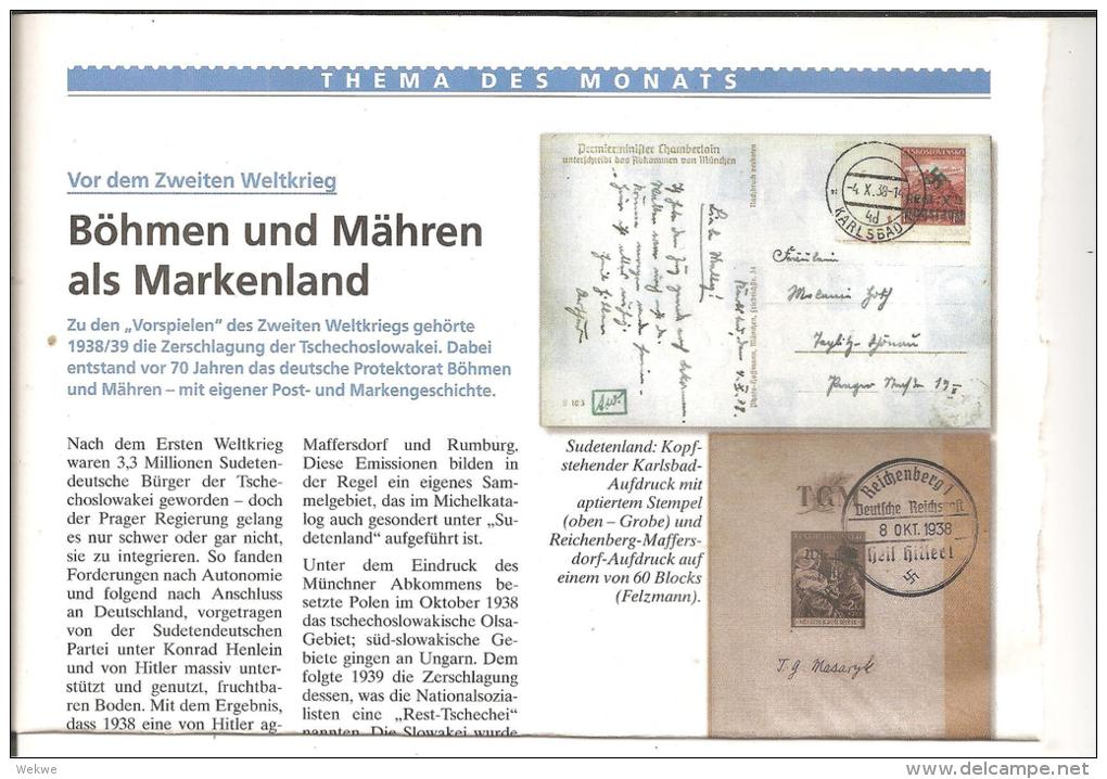 Böhmen &amp; Mähren, Sudetenland, Postgeschichtliches Au 3 DIN A 4 Seiten - Filatelia E Storia Postale