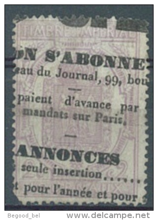 FRANCE - TIMBRE IMPERIAL JOURNEAUX 2 C. - USED/OBLIT. - Lot 9944 MANQUE 1 DENT - Newspapers