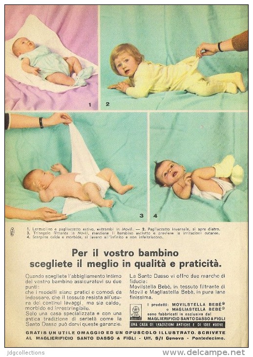 # MAGLIERIA SANTO DASSO GENOVA 1950s Advert Pubblicità Publicitè Reklame Underclothes Lingerie Ropa Intima Unterkleidung - 1940-1970