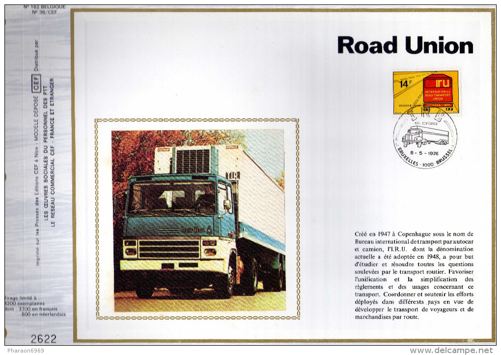 Feuillet Tirage Limité CEF 162 38 1807 Raod Transport Union Camion - 1971-1980