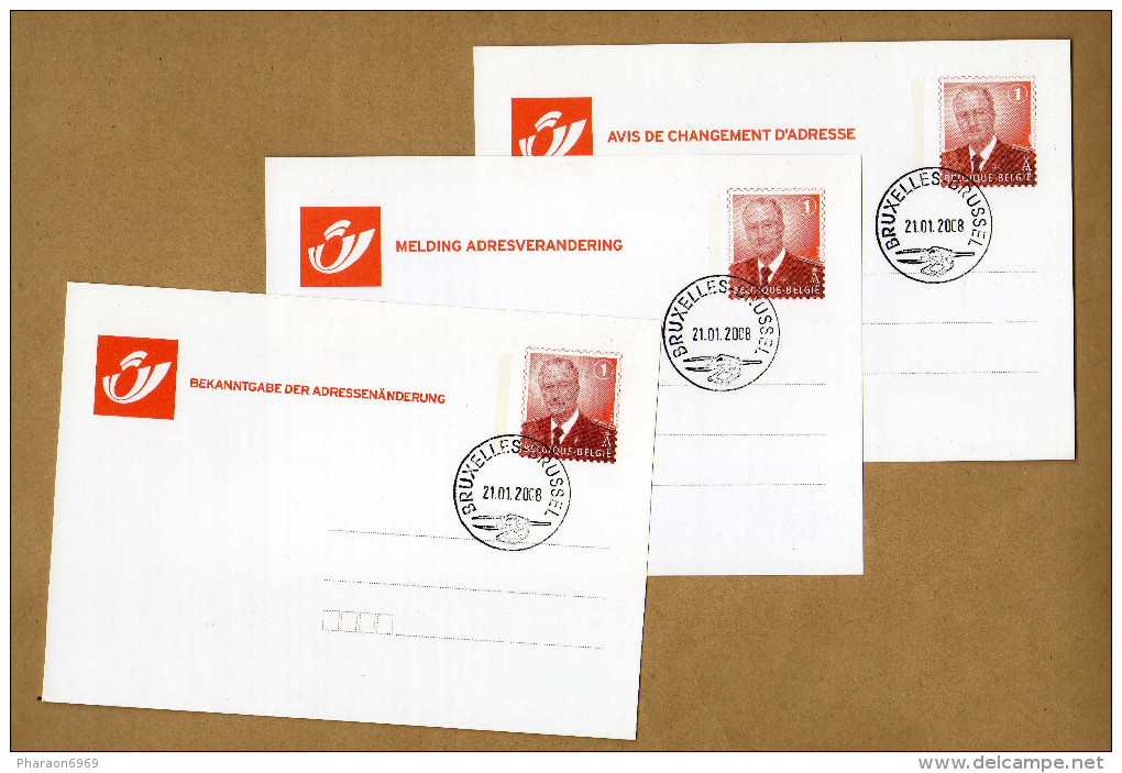 Carte Entier Postal Avis Changement Adresse Bruxelles Brussel - Addr. Chang.