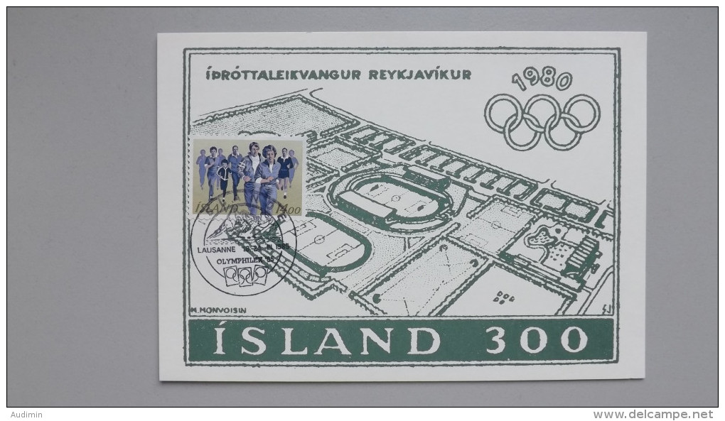 Island 604 YT 557 FA 641 Sc 579Maximumkarte MK/MC, SST OLYMPHILEX 1985, Breitensport, Volkslauf - Maximum Cards