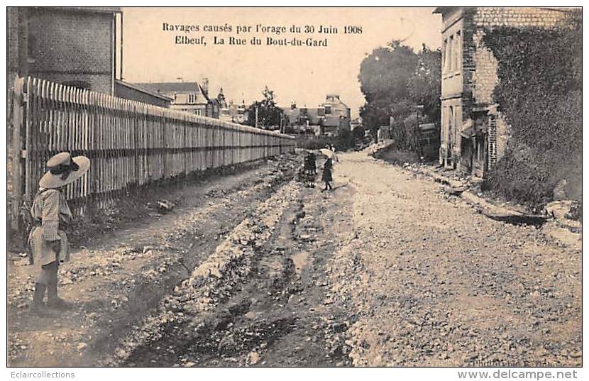 Elbeuf   76  Orage Du  30 Juin 1908   Rue Du Bout De Gard - Elbeuf