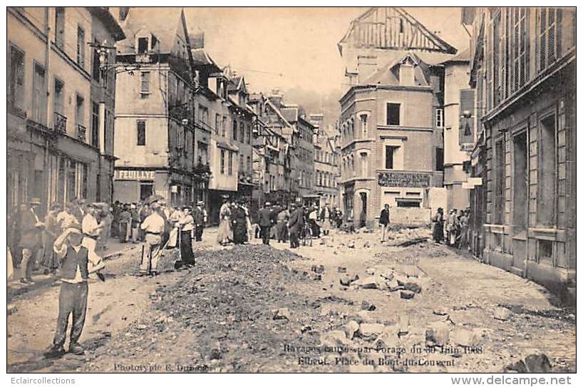 Elbeuf   76   Orage Du  30 Juin 1908   Place Du Bout Du Couvent - Elbeuf