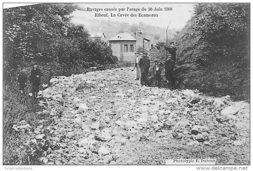 Elbeuf   76   Orage Du  30 Juin 1908   La Cavée  Des Ecameaux - Elbeuf