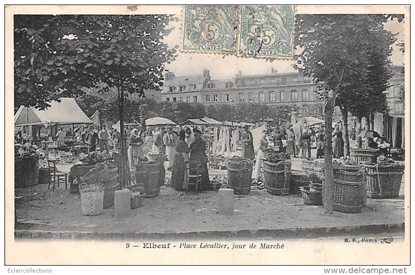 Elbeuf   76    Place Lécallier   Jour De Marché - Elbeuf