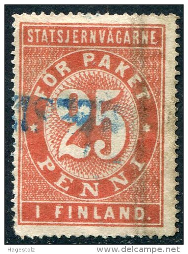 Russia Finland 1877 State Railways (VR) 25 Penni Railway Parcel Eisenbahn Paketmarke Chemin De Fer Colis Russie Russland - Trenes