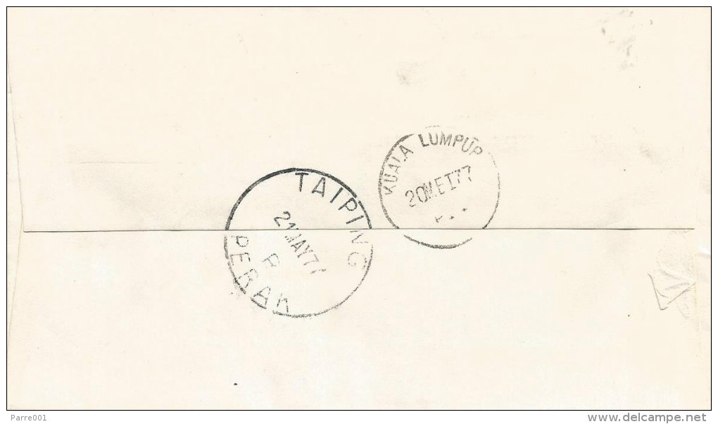 Malaysia 1977 Kuala Lumpur Standard Chartered Bank Pitney Bowes “Automax” PB034 Franking Meter Registered Domestic Cover - Maleisië (1964-...)