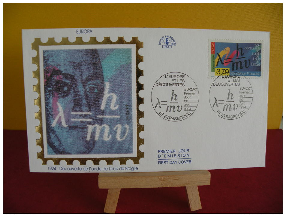 FDC- Europa, Découverte De L'onde De Louis De Broglie - 67 Strasbourg - 30.04.1994 - 1er Jour, - 1994