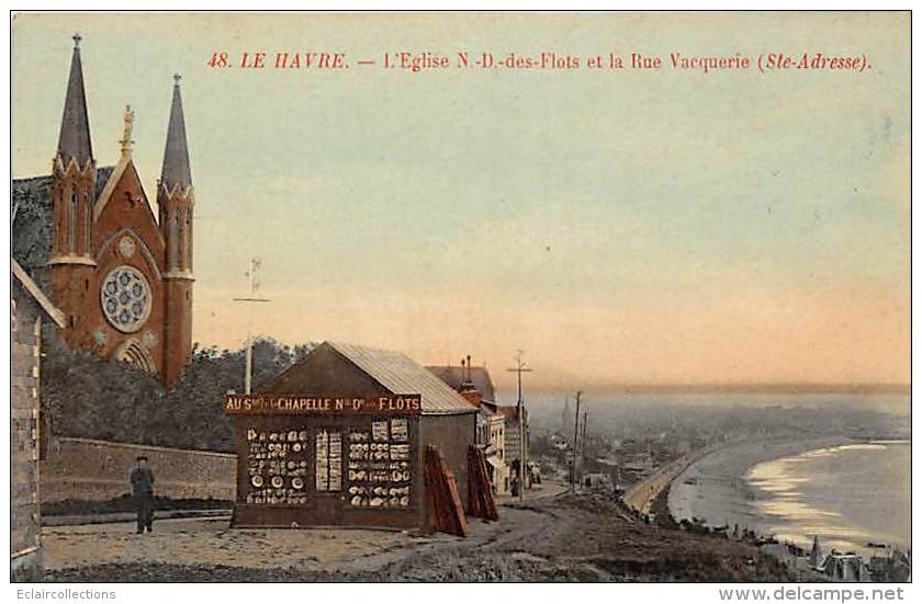 Le  Havre   76   Rue De La Vacquerie.Eglise N.D Des Flots (la Carte N Est Pas Pliée  = Trait De Crayon) - Unclassified