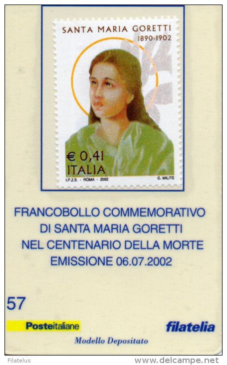 TESSERA FILATELICA--SANTA MARIA GORETTI-EMISSIONE 6-7-2002 - Tessere Filateliche