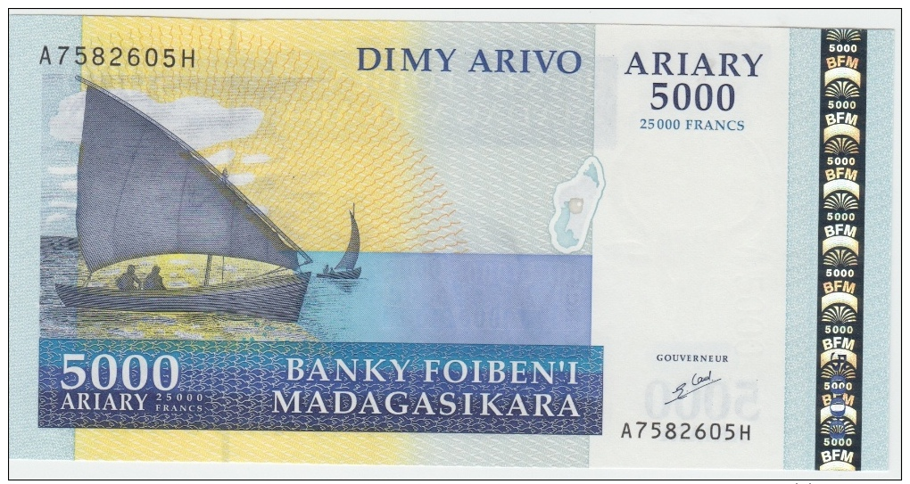 MADAGASCAR 5000 Ariary 2000 UNC P84 - Madagaskar