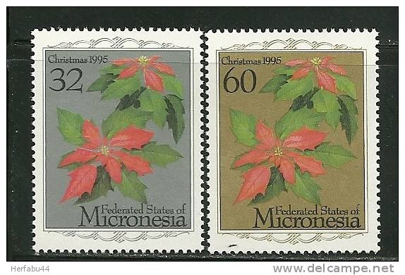 Micronesia    "Christmas 1995 Flowers"    Set    SC# 234-35  MNH** - Christmas