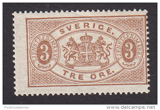 Sweden, Scott #O13, Mint Hinged, Official, Issued 1891 - Oficiales