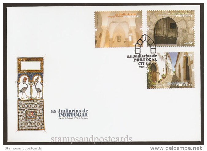 Portugal Quartiers Juifs Synagogue Tomar Lamego Castelo De Vide 2010 FDC Jewish Quarters Judaica FDC - Jewish