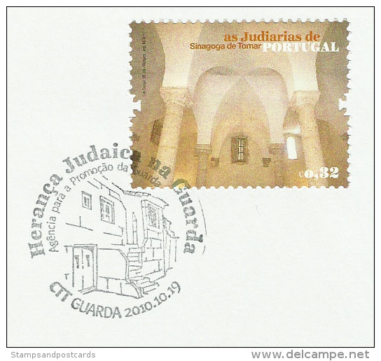 Portugal Quartier Juif De Guarda Lettre Voyagé Cachet Commemoratif 2010 Jewish Quarter Judaica Cover - Jewish