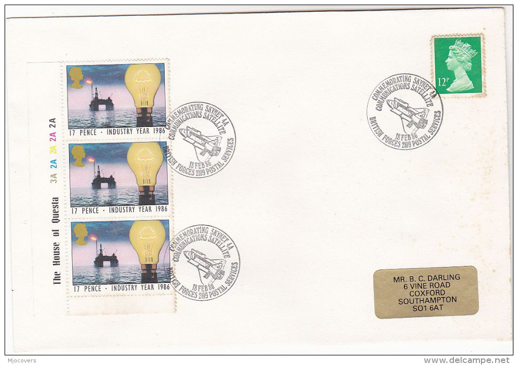 1986 BRITISH FORCES  COVER EVENT Pmk SPACE SHUTTLE SKYNET 4A COMMUNICATIONS SATELLITE  EVENT  Stamps Space - Europe