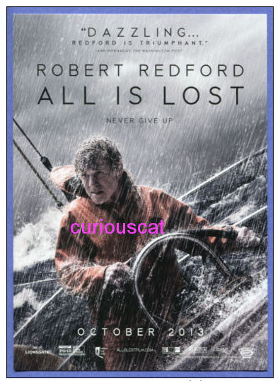 POSTCARD FILM CINEMA POSTER POSTCARD For The Film  ALL IS LOST With ROBERT REDFORD - Posters On Cards