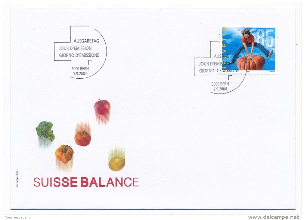 SUISSE - "Suisse Balance" - 2 Enveloppes FDC Isolé + Bloc De 4 - Premier Jour BERNE 2004 - FDC