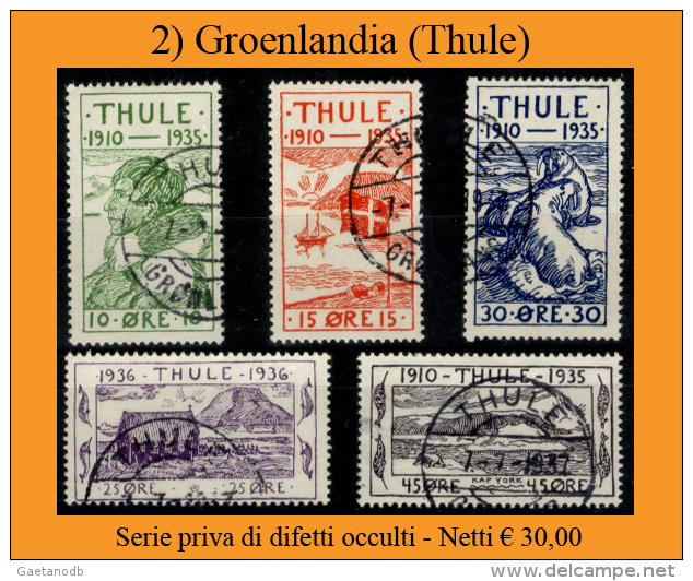 Groenlandia-002 - Thule 1935 - Y&T: N. 1/5 (o) - Privi Di Difetti Occulti. - Thulé