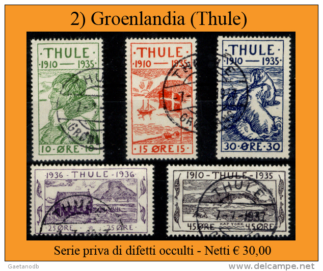 Groenlandia-002 - Thule 1935 - Y&T: N. 1/5 (o) - Privi Di Difetti Occulti. - Thule