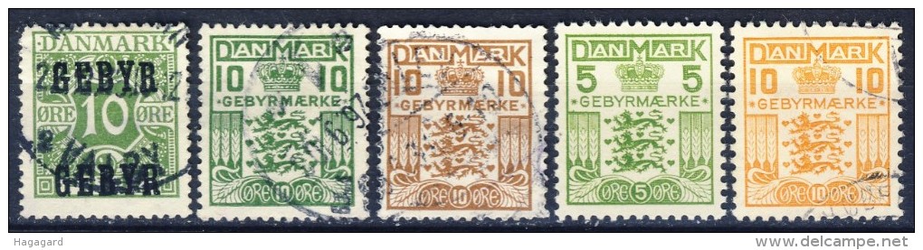 ##C2716. Denmark 1923-34. GEBYR. Michel 14-18. MNH(**)/ Cancelled(o) - Postage Due