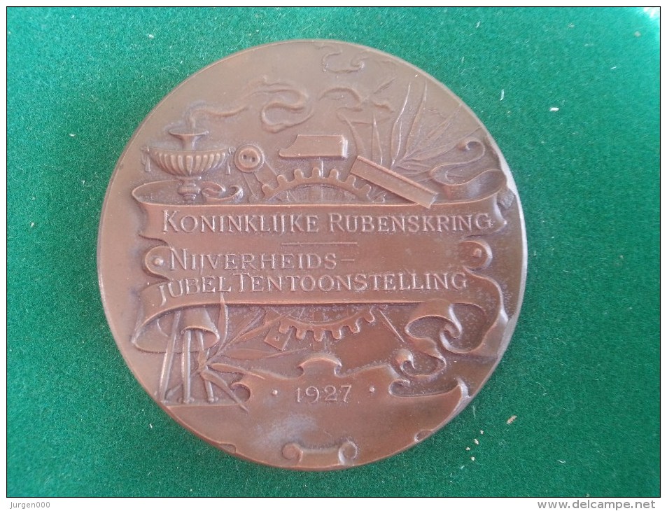Koninklijke Rubenskring, 1877-1927, Nijverheids-Jubeltentoonstelling (Baetes), 69 Gram (medailles0079) - Altri & Non Classificati