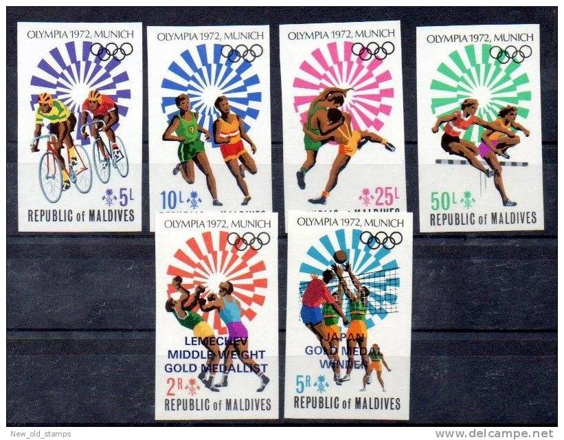 Maldives 1972 GERMANY MUNICH OLYMPICS + WINNERS Imperforated MNH - Summer 1972: Munich