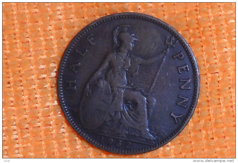 Monnaie Grande-Bretagne De 1/2 Penny De 1932 En TTB.(Monnaie Plus Belle Que Photo) - C. 1/2 Penny