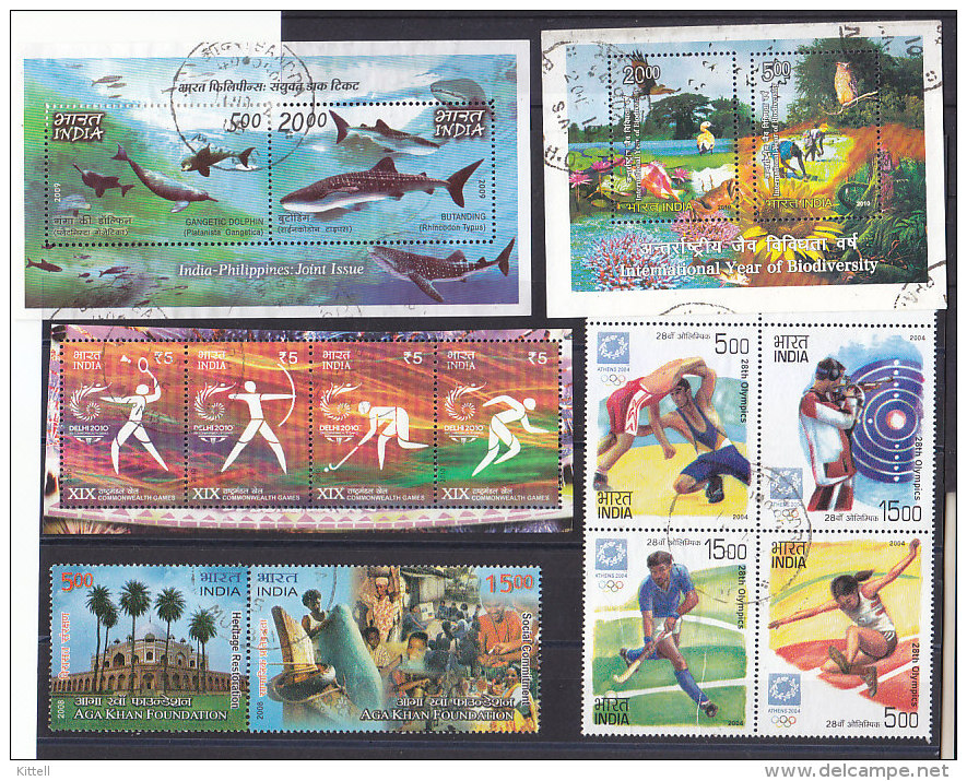 India  5 Sets 2004 - 2010 Used (include 2 Minisheets) - Used Stamps