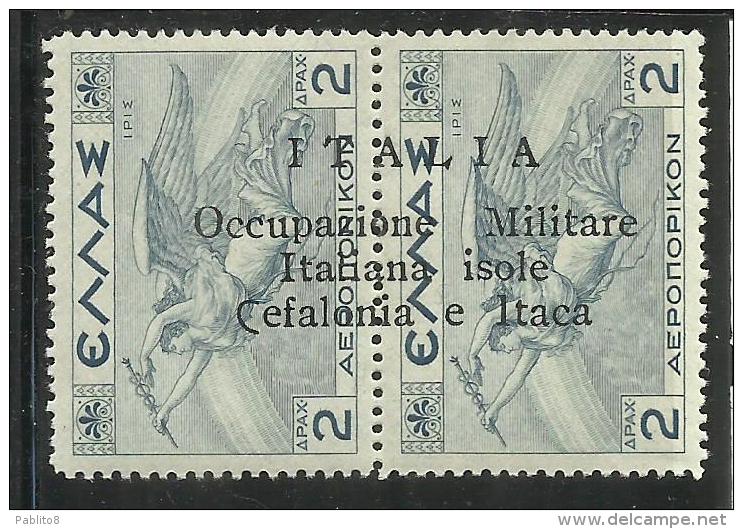 OCCUPAZIONE ITALIANA CEFALONIA E ITACA 1941 MITOLOGICA POSTA AEREA AIRM MAIL 2 D + 2 DRACME MNH SIGLATO SIGNED - Cefalonia & Itaca