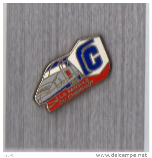 Pin´s  Transport  SNCF, TGV  Gris, La  Famille  Du  Cheminot - TGV