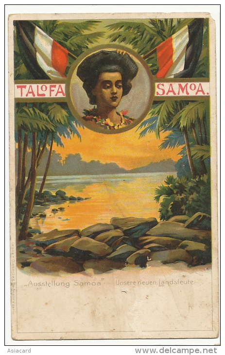 Litho Talofa Samoa Ausstellung Samoa Unsere Neuen Landsteute Giesecke Devriert Defect - Samoa